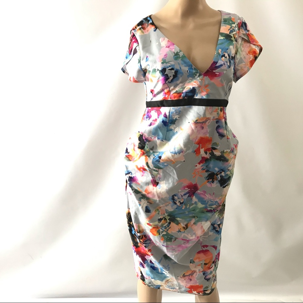 Little Mistress Maternity Floral Dress Midi Pencil